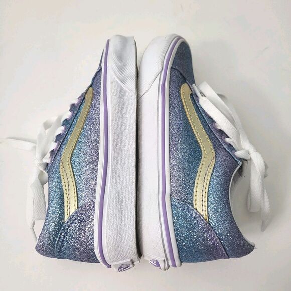 VANS Old Skool Lo Ombre Glitter Girls 13.5 Sneakers Shoes Purple Skateboarding - Picture 6 of 8